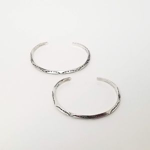 PAIR OF VINTAGE STERLING MEXICAN GEO CUFF BRACELET